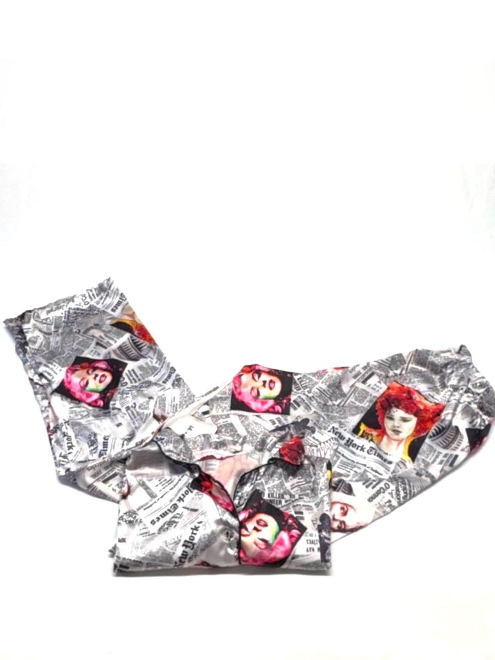 Private Lives Satin Newsprint Pajama Set - Marilyn Monroe Art Print -
